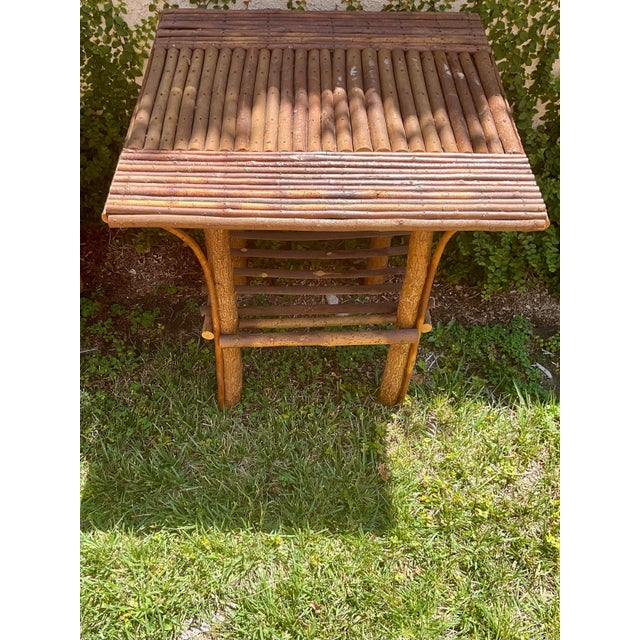 American Handmade Side Table From Willow Tree and Nails For Sale - Image 3 of 10