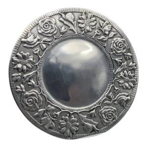 2000s Wilton Armetale Platter Large Garden Path Pattern Pewter