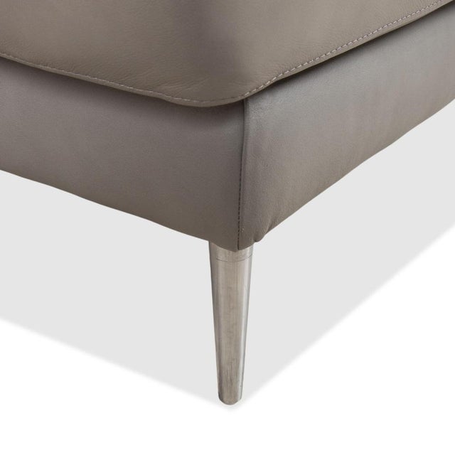 Grey Leather Corner Sofa with Chrome Feet from Gutmann Factory For Sale - Image 5 of 12