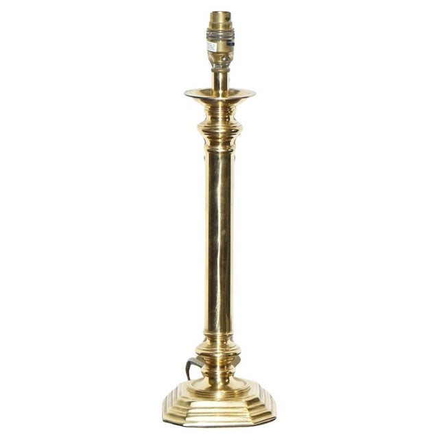 Gold Vintage Regency Style Brass Table Lamp For Sale - Image 8 of 8