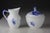 Vintage MCM Royal Copenhagen Blue Flowers Curved Large Sugar Bowl & Creamer Set For Sale - Image 9 of 12