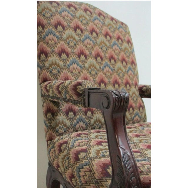 1980s Baker Furniture French Carved Leg Living Room Lounge Arm Club Chair For Sale In Philadelphia - Image 6 of 12