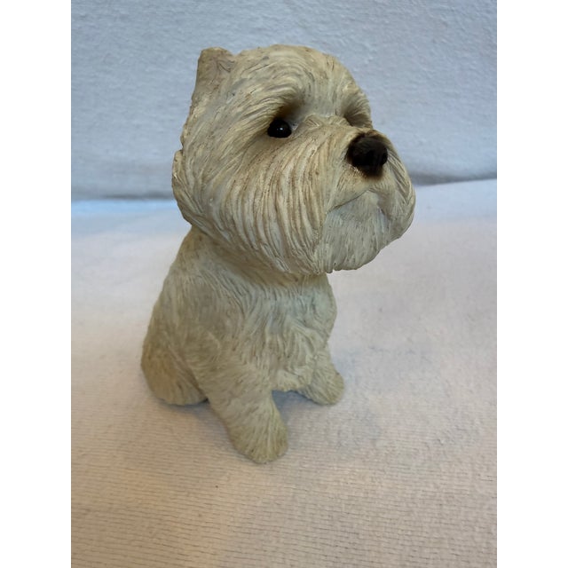 White Ceramic Lifelike Lhasa Apso For Sale - Image 8 of 11