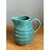 Vintage Aqua Ribbed Ceramic Pitcher For Sale - Image 10 of 12