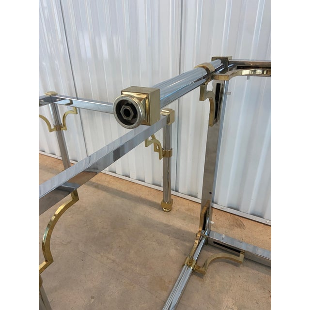 Mid 20th Century Mid Twentieth Century Chrome and Brass Side Table in the Style of Maison Jansen, a Pair For Sale - Image 5 of 9