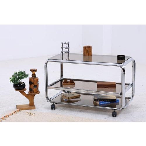 Mid-Century Chrome and Smoked Glass Serving Trolley, 1970s For Sale - Image 15 of 15