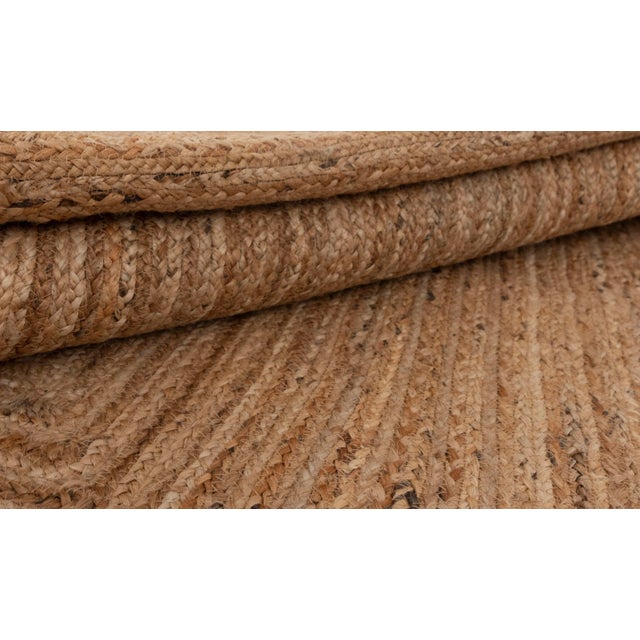 Green Olive Green Scallop Edge Jute Rug 2.6x10 Ft. For Sale - Image 8 of 13