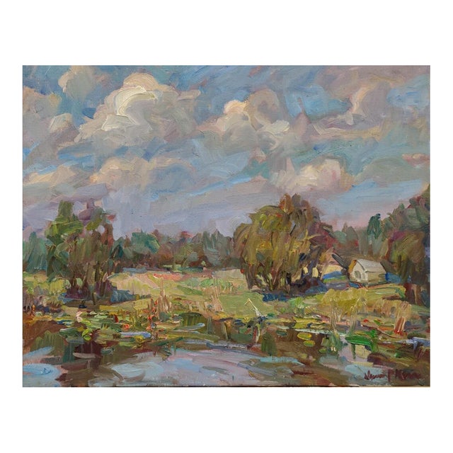 "Gator Pond" Impressionist Landscape Oil Painting by James P. Kerr