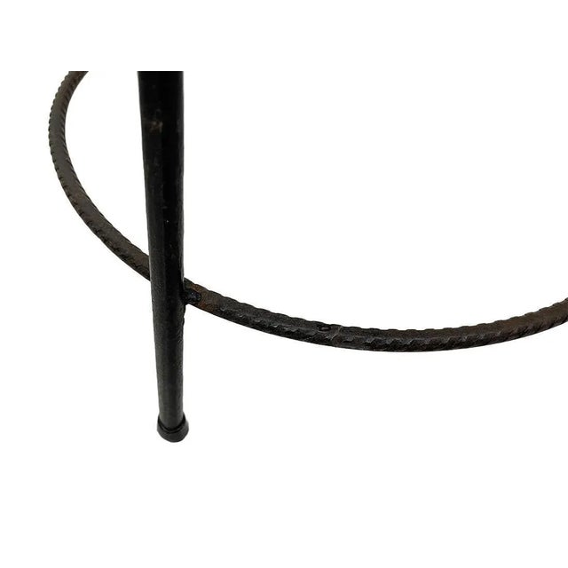 1950s Set of Italian Wicker and Wrought Iron Stools, 1950s For Sale - Image 5 of 7