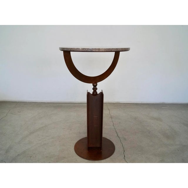Industrial Art Deco Pedestal Table For Sale - Image 4 of 13