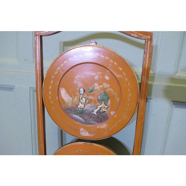 1930s Victorian Burnt Orange Lacquered 3-Tier Cake Stand, 1930s For Sale - Image 5 of 8