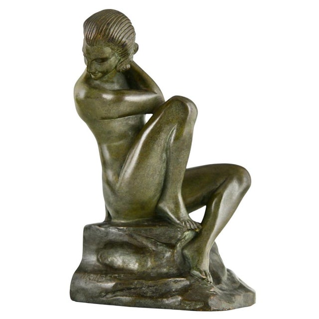 Art Deco Bronze Bookends of Satyr and Nude by Andre Gilbert and M. Guillemard, 1925, Set of 2 For Sale - Image 9 of 13