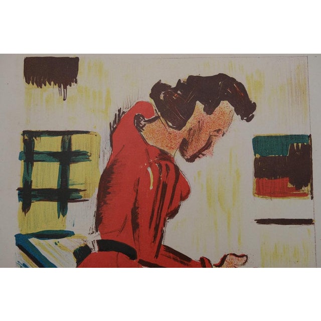 Modern François Desnoyer, La femme au comptoir, Etching For Sale - Image 3 of 8