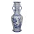 Early 20th Century Large Blue & White Chinese Floral & Figural Hand Painted Porcelain Faceted Vase For Sale