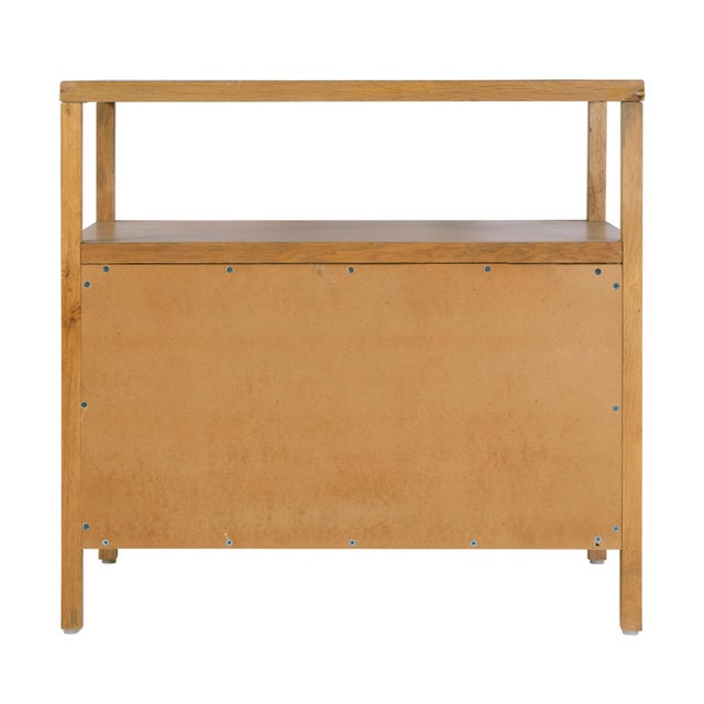 Mendel 28 in. W Rectangular Wood 2 Drawer Wide Nightstand with Open Shelf, Light Oak For Sale - Image 9 of 11