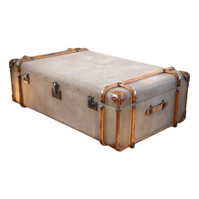 Large Globetrekker Trunk Coffee Table in Canvas and Leather from Timothy Oulton, 2010s For Sale