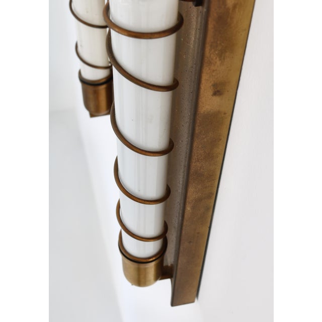 Art Deco Wall Lamps in Brass & Opaline Glass, Denmark, 1940s, Set of 2 For Sale - Image 13 of 17