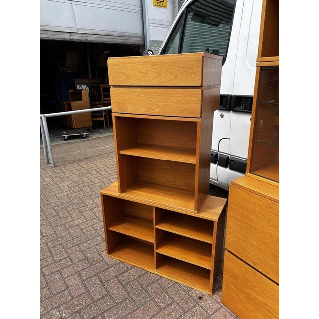 Mid-Century Modern Floating Display Cabinet with Shelves and Drawers, Set of 13 For Sale - Image 5 of 16