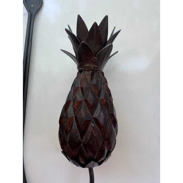 Pair of Pineapple Form Wrought Iron Wall Candle Sconces For Sale - Image 12 of 13