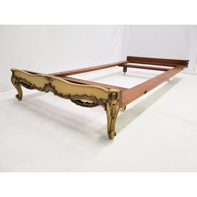 French 1970s French Cherry Wood Bed Frame For Sale - Image 3 of 11