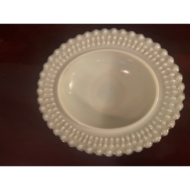 American Antique Northwood Glass Company Nautilus (Argonaut Shell) Pattern Custard Glass Covered Butter Dish C. Early 1900's For Sale - Image 3 of 17