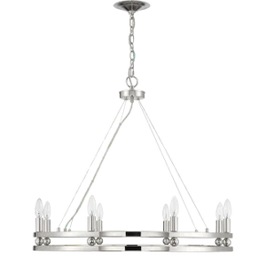 Ashland 8-Light Statement Round Nickel Chandelier