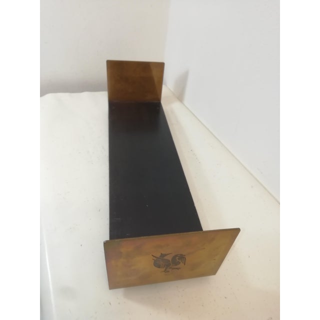 Mid-Century Modern Table-Top Bookcase in Wood and Brass, Italy, 1950s For Sale - Image 3 of 8