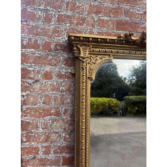 19th Century Large Antique French Gilt Mirror, 1800s For Sale - Image 5 of 7
