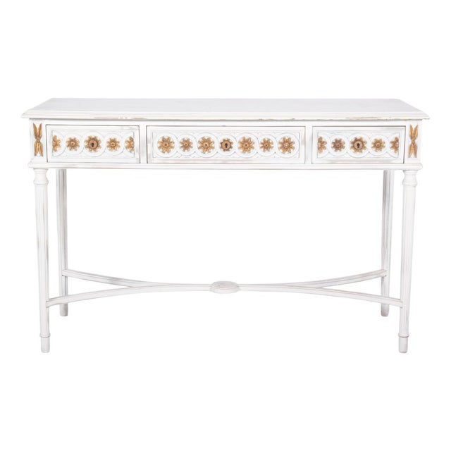 Portuguese White Painted Console with Gilding, 1890s For Sale - Image 11 of 11