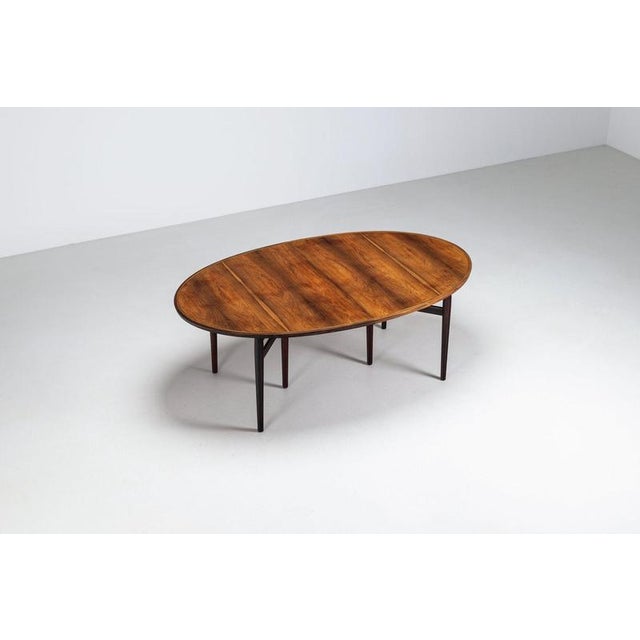 Arne Vodder Oval Model 212 Dining Table in Rosewood attributed to Arne Vodder for Sibast, Denmark, 1960s For Sale - Image 4 of 15