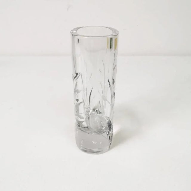 German Oval Crystal Vase from Bleikristal, 1960s For Sale - Image 4 of 11