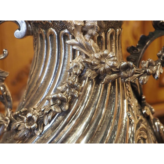 Metal Antique Silvered Bronze Pitcher From France, Circa 1890 For Sale - Image 7 of 13