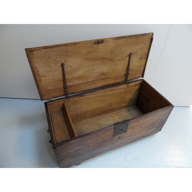 Antique Dutch Wood Chest For Sale - Image 10 of 12