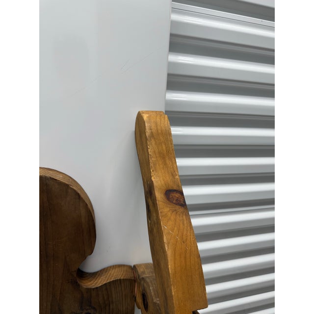 Brown Mid 20th Century Life Size Articulating Wood Man; Folk Art Wood Sculpture For Sale - Image 8 of 12