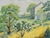 "One June" - Original Oil on Masonite Original oil landscape painting depicting a vibrant green hillside by Richard M....