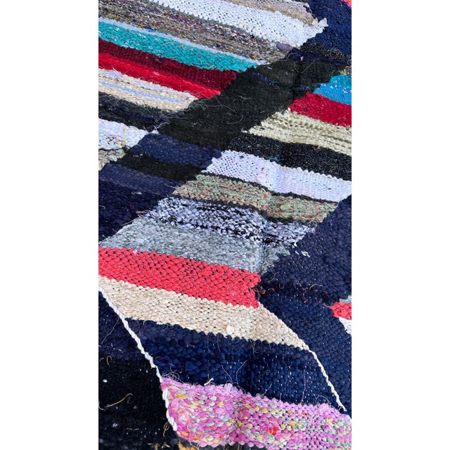 Tribal Moroccan Kilim Boucherouite Rug - 4'1" X 6'10" Ft For Sale - Image 3 of 11