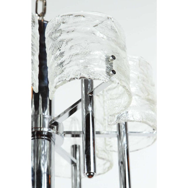 1950s 1950s Six-Arm Glass & Chrome Chandelier in the Style of Kalmar - a Pair For Sale - Image 5 of 8