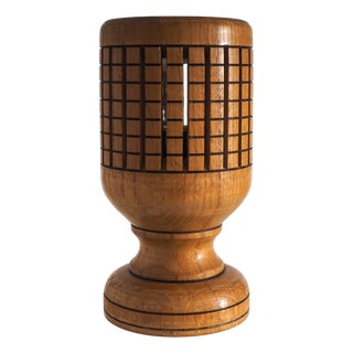 Vintage Wooden Lattice Accent Lamp, 1960s For Sale
