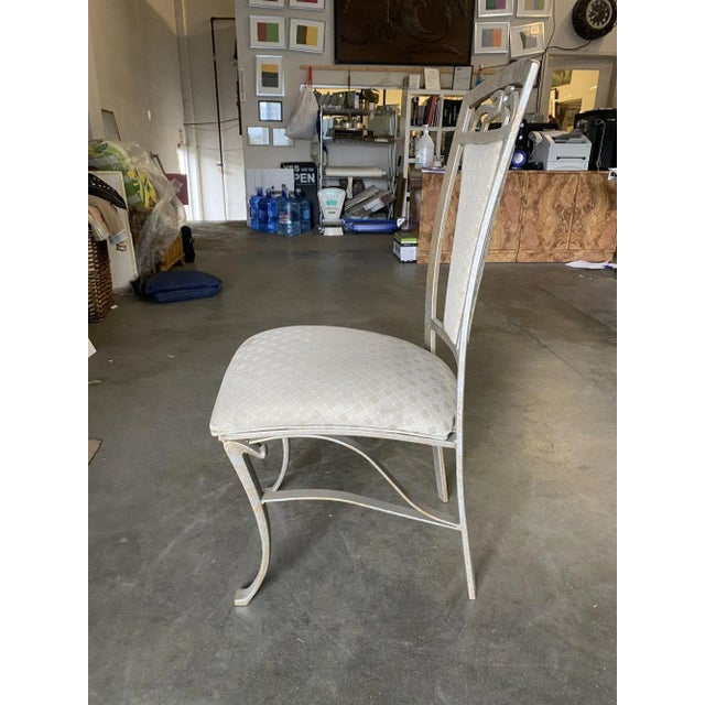 1990s High Style Formal Dining Steel Side Chair, Set of 4 For Sale - Image 5 of 9
