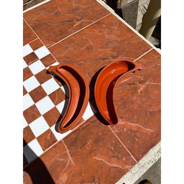 1970s Terra Cotta Banana Dish - Set of 2 For Sale - Image 4 of 6
