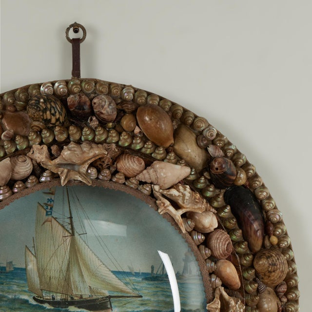 Antique Sailors Valentine With Schooner For Sale - Image 4 of 9