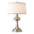 Late 20th Century Ralph Lauren Polished Metal Table Lamp With Linen Drum Shade For Sale