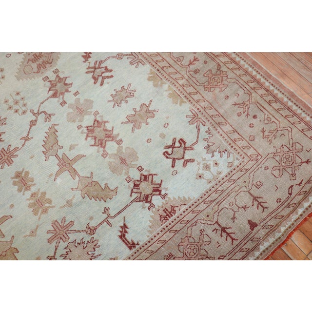 Brown Zabihi Collection Oversize Antique Turkish Oushak Light Blue Decorative Rug - 11'11" x 18'5" For Sale - Image 8 of 12