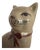 Vintage Staffordshire Style Cat with Red Bow & Wry Smile For Sale