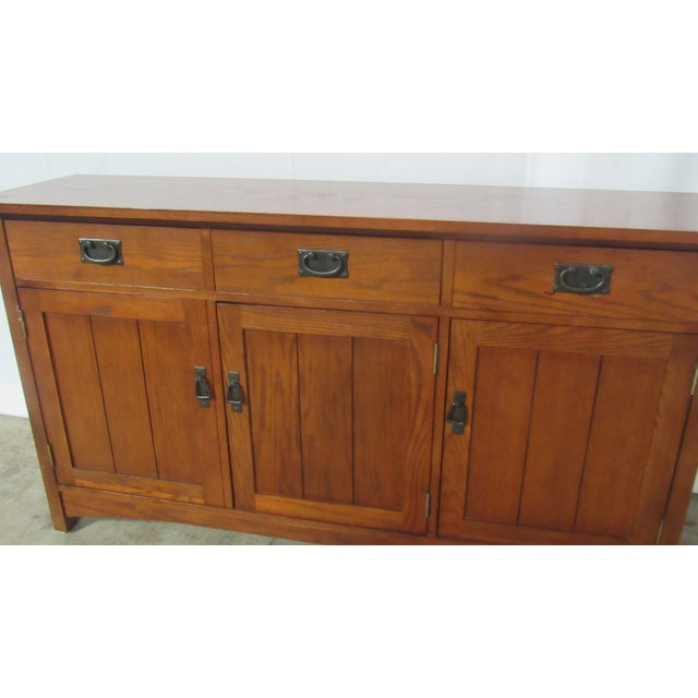 Mission 1980s Mission Pennsylvania House Oak Cabinet Sideboard For Sale - Image 3 of 7