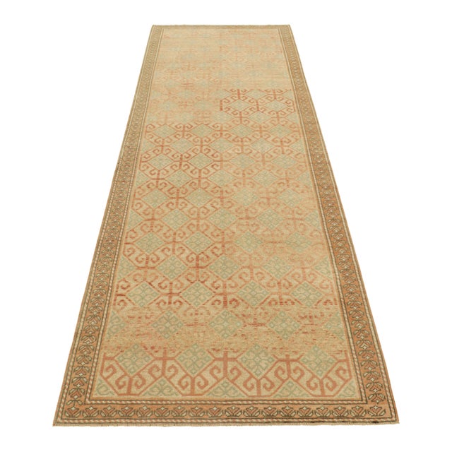 1960s Vintage Zeki Müren Runner Rug With Polychrome Diamond Patterns, From Rug & Kilim For Sale - Image 5 of 7