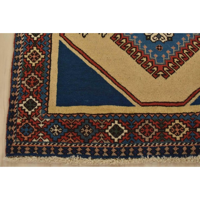 Textile Yalameh Rug 2’9” X 4’2” Beige Wool Vintage Tribal Hand-Knotted Carpet For Sale - Image 7 of 10
