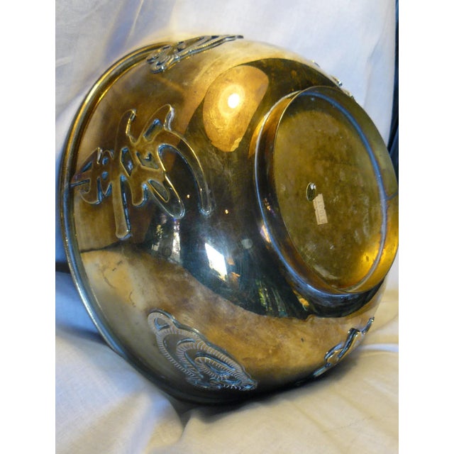 Wildwood Chinoiserie Vintage Brass Bowl For Sale - Image 6 of 9
