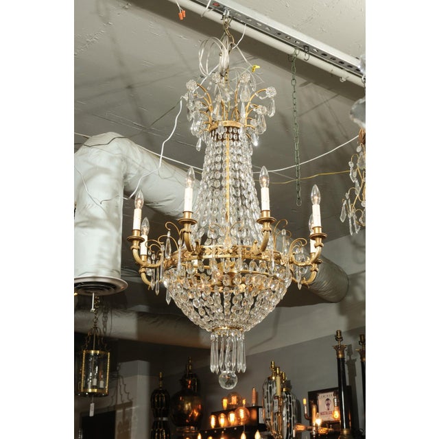 Late 19th Century Doré Bronze & Crystal French Empire Chandelier For Sale - Image 11 of 11