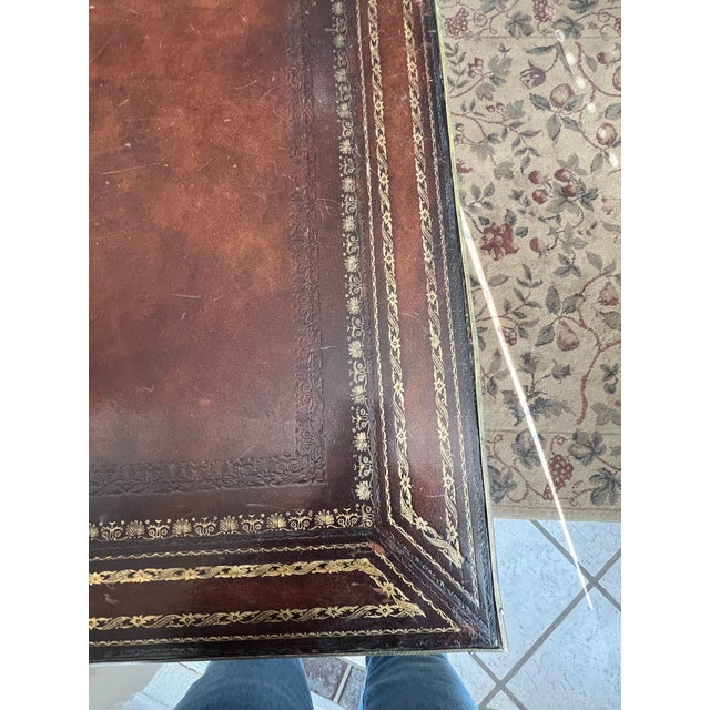 Vintage Maitland-Smith Leather Topped Writing Desk For Sale - Image 10 of 10